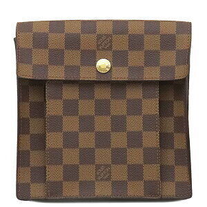 Louis Vuitton Pimlico Damier Canvas Shoulder Bag Ebene Brown Leather